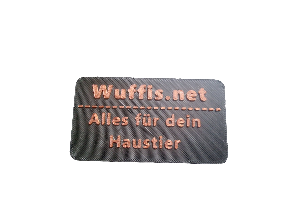 3D-gedruckte Visitenkarten von Wuffis